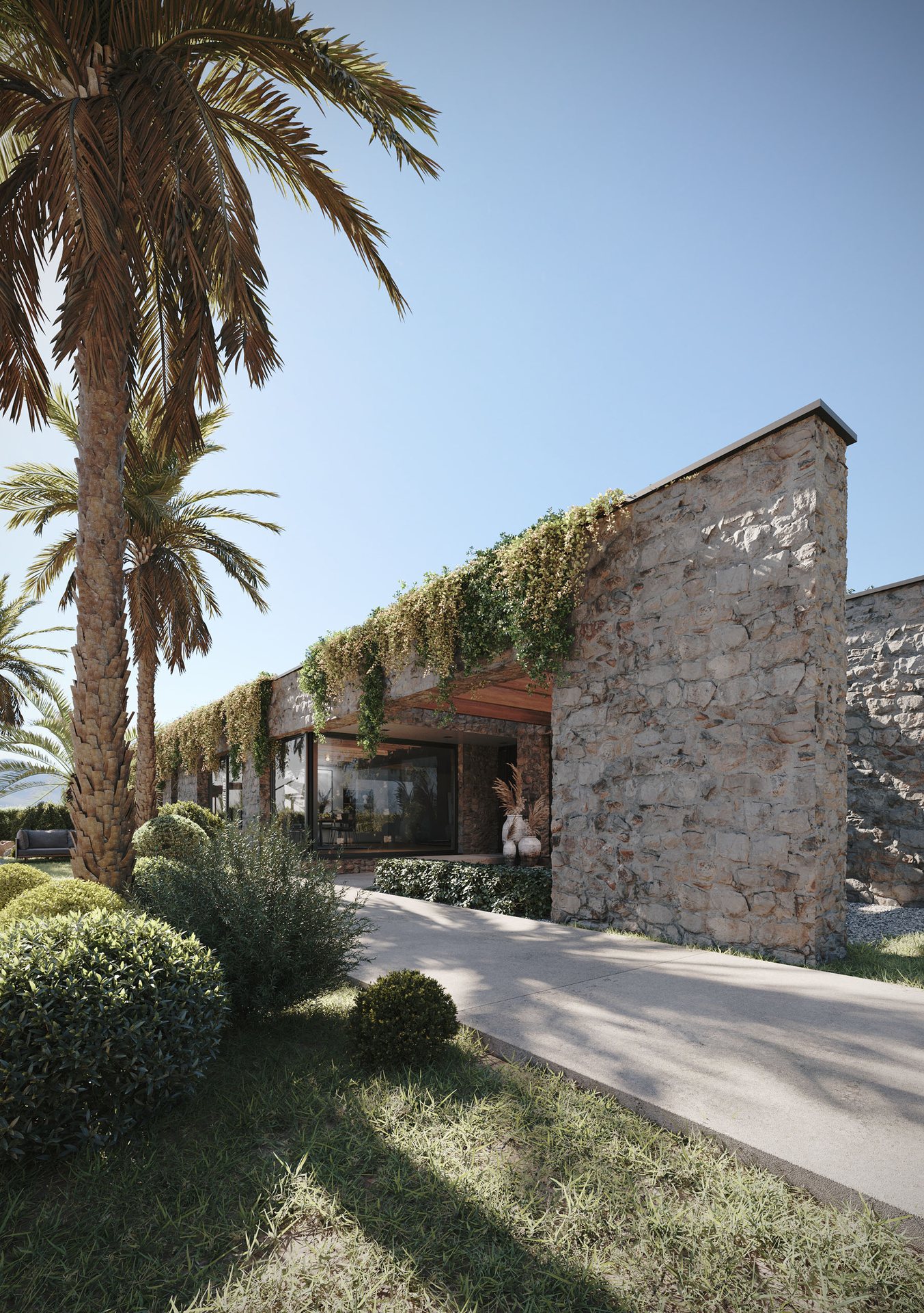 Arkiteam Modern Bağ Evi - Dış Mekân Görselleştirme
